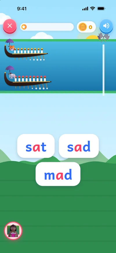 The snake boat race: read the right word to win